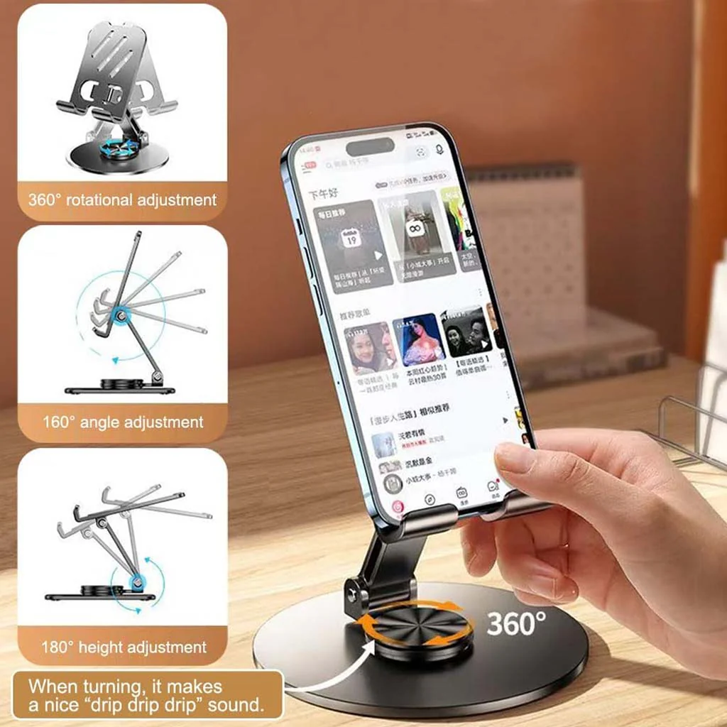 TECPHILE - Velo Foldable Phone Stand with 360° Rotational Base - Image 2