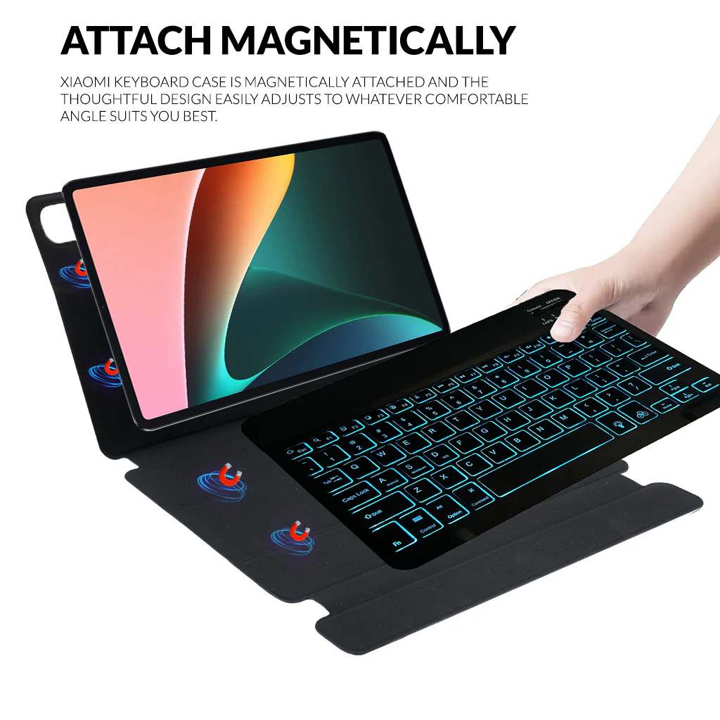 TECPHILE - Wireless Keyboard Case for Xiaomi Pad 5/5 Pro - Image 5