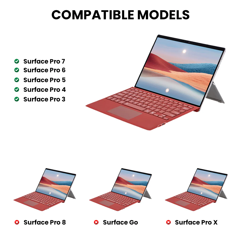 TECPHILE - Wireless Keyboard for Microsoft Surface Pro 3/4/5/6/7 - Image 5