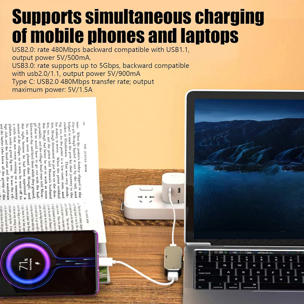 TECPHILE X5 USB C HUB Multiport Adapter PD 100W - Image 5