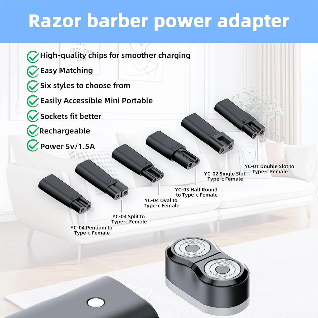 TECPHILE - Multi Type-C Trimmer Adapter for Electric Hair Clipper, Trimmers. - Image 3