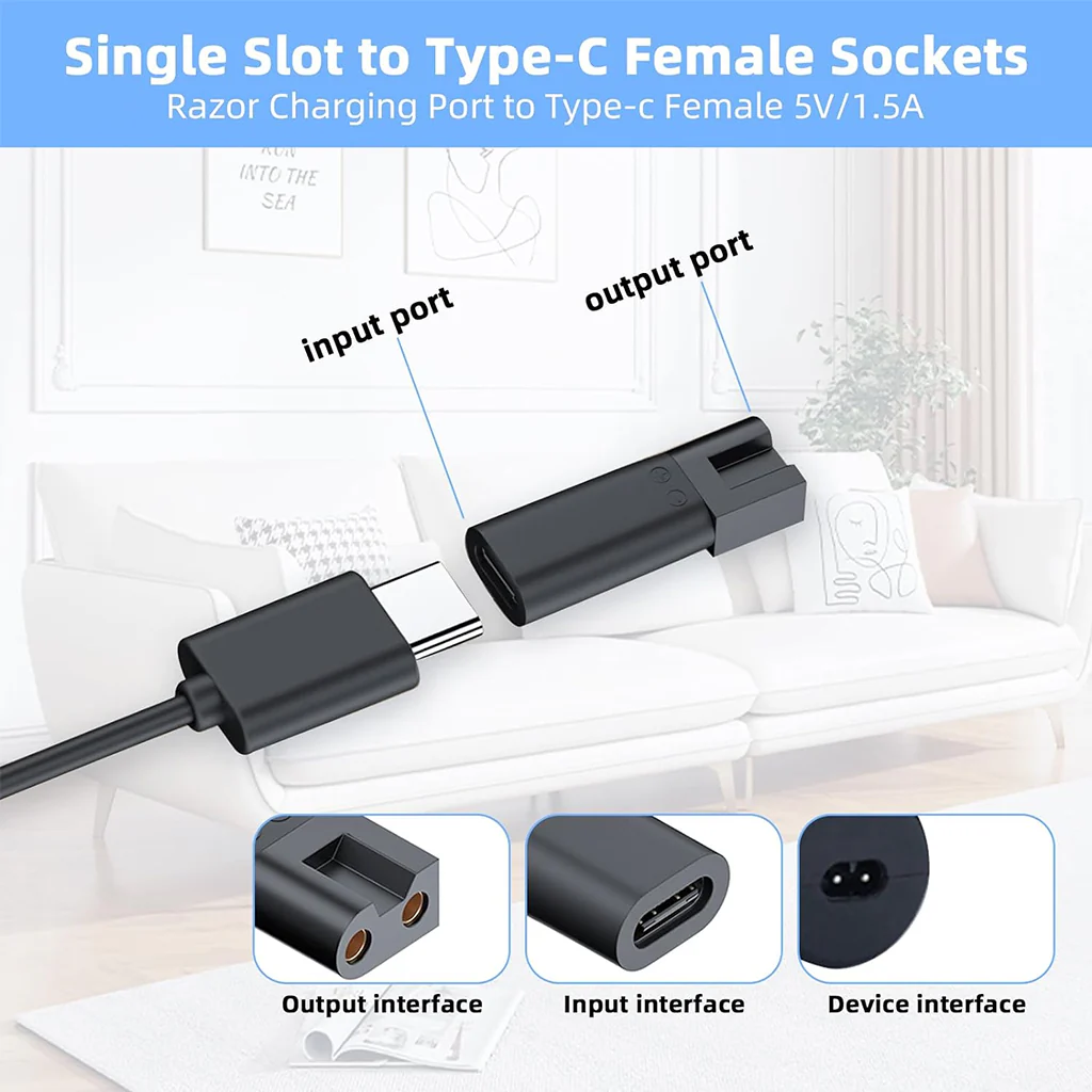 TECPHILE - Multi Type-C Trimmer Adapter for Electric Hair Clipper, Trimmers. - Image 4