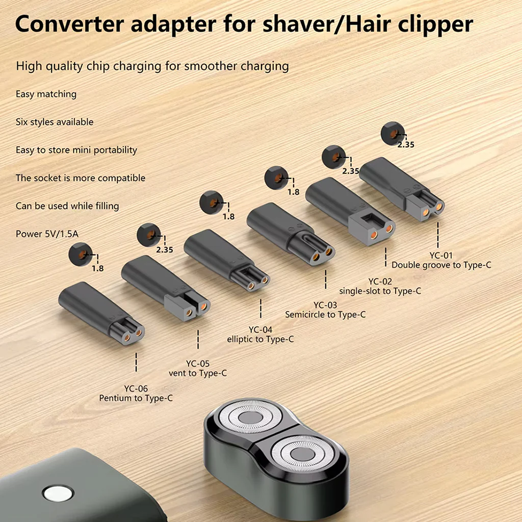 TECPHILE - Multi Type-C Trimmer Adapter for Electric Hair Clipper, Trimmers. - Image 8