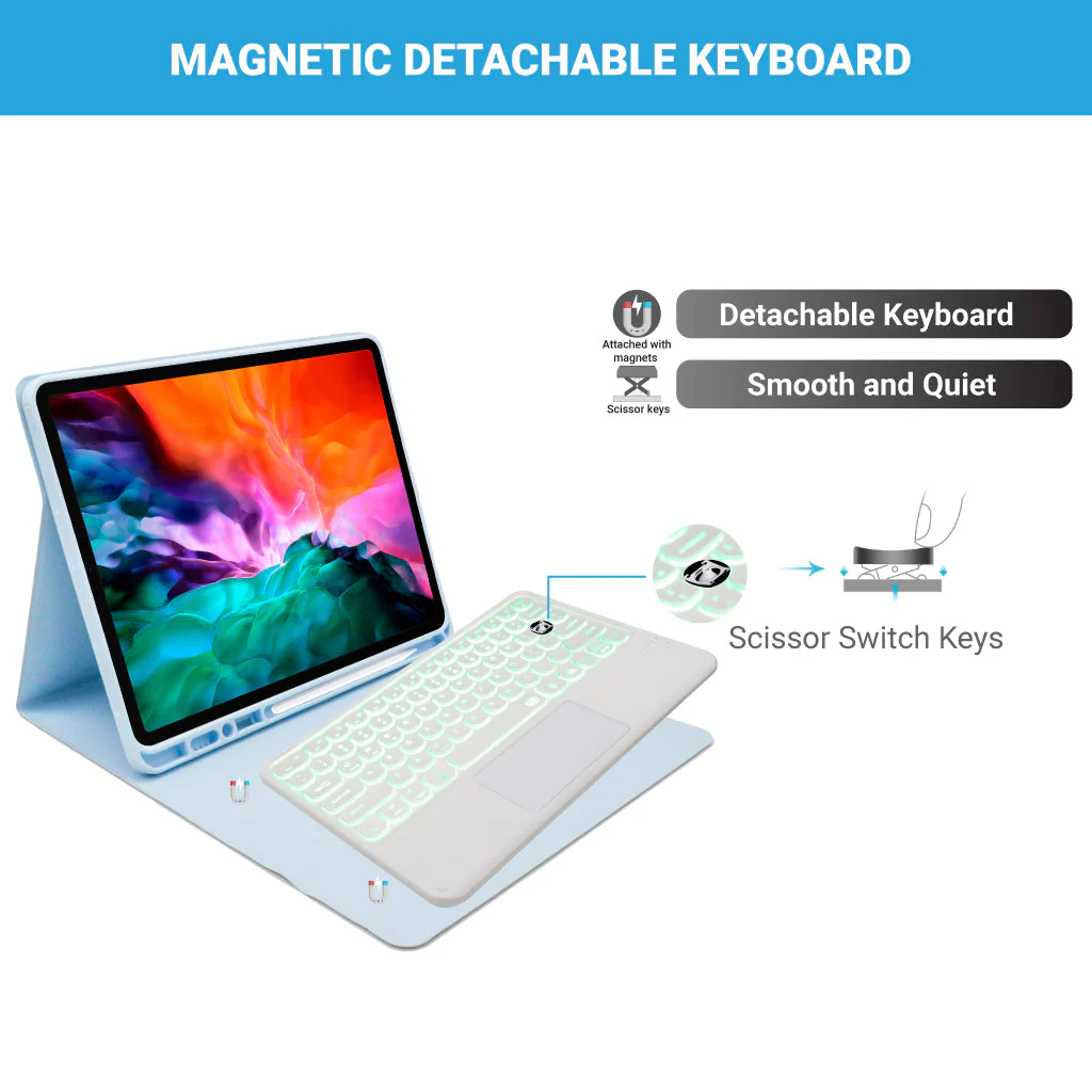 TECPHILE - YM131T Wireless Keyboard Case for iPad Pro 12.9 - Image 4
