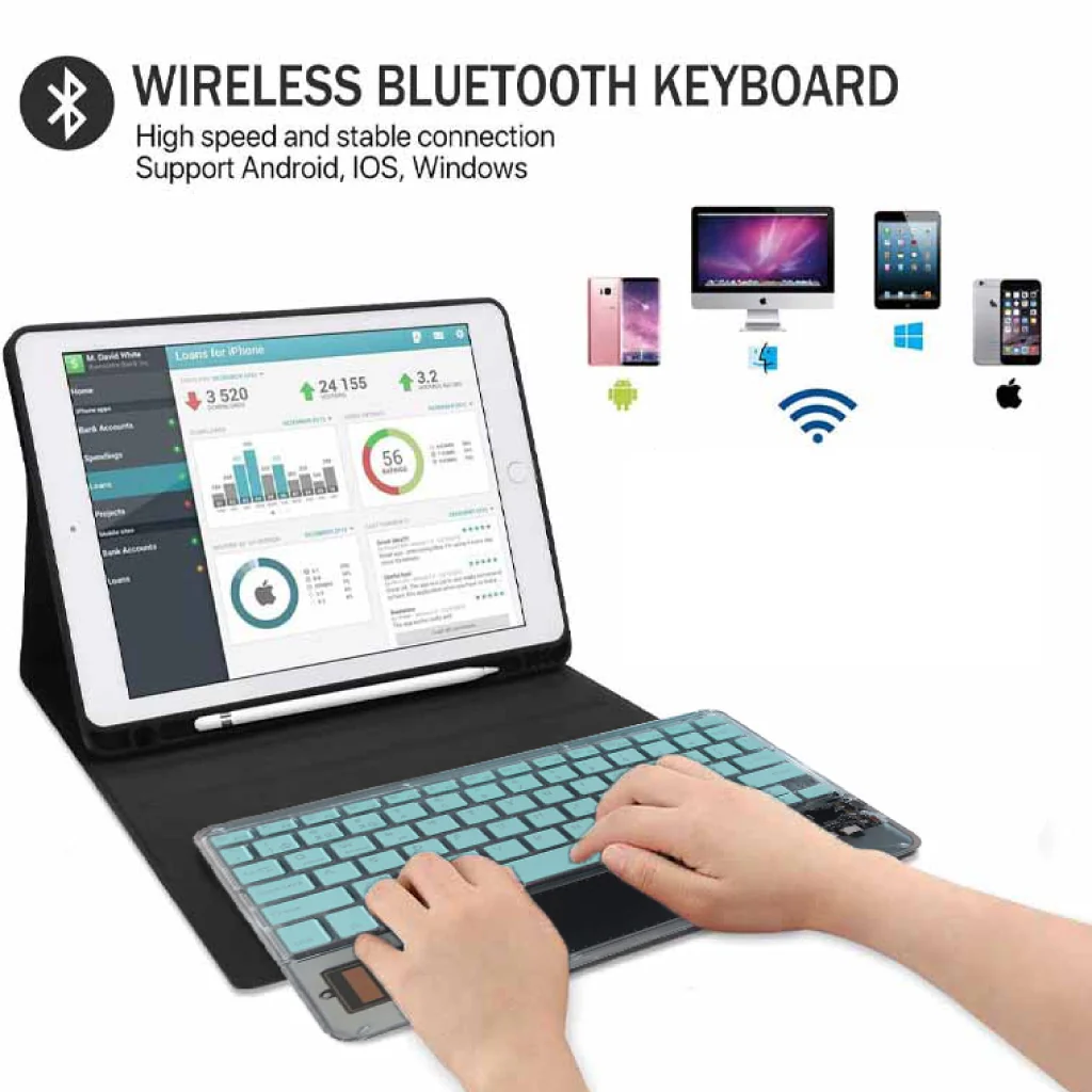 TECPHILE - Z33 Transparent Wireless Keyboard with Touchpad - Image 15