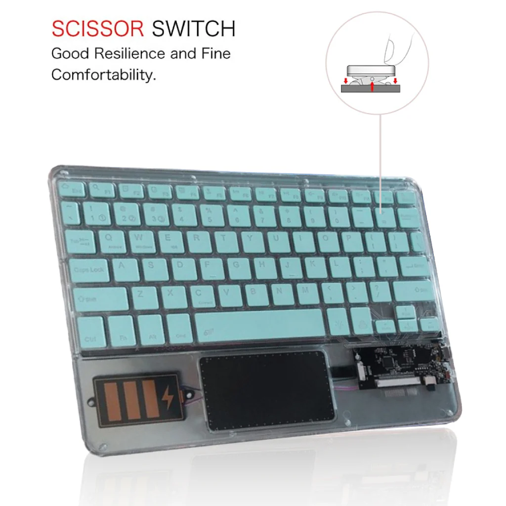 TECPHILE - Z33 Transparent Wireless Keyboard with Touchpad - Image 16