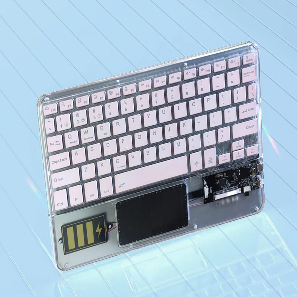TECPHILE - Z33 Transparent Wireless Keyboard with Touchpad - Image 22