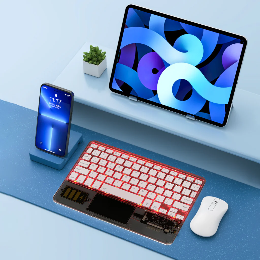 TECPHILE - Z33 Transparent Wireless Keyboard with Touchpad - Image 24