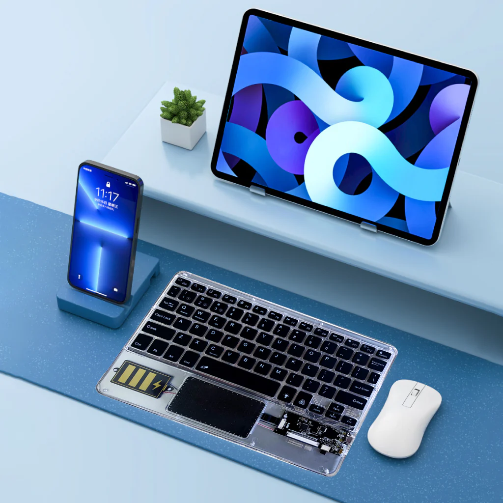 TECPHILE - Z33 Transparent Wireless Keyboard with Touchpad - Image 32