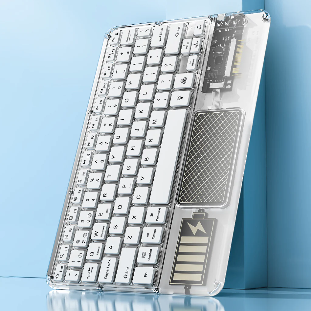 TECPHILE - Z33 Transparent Wireless Keyboard with Touchpad - Image 5