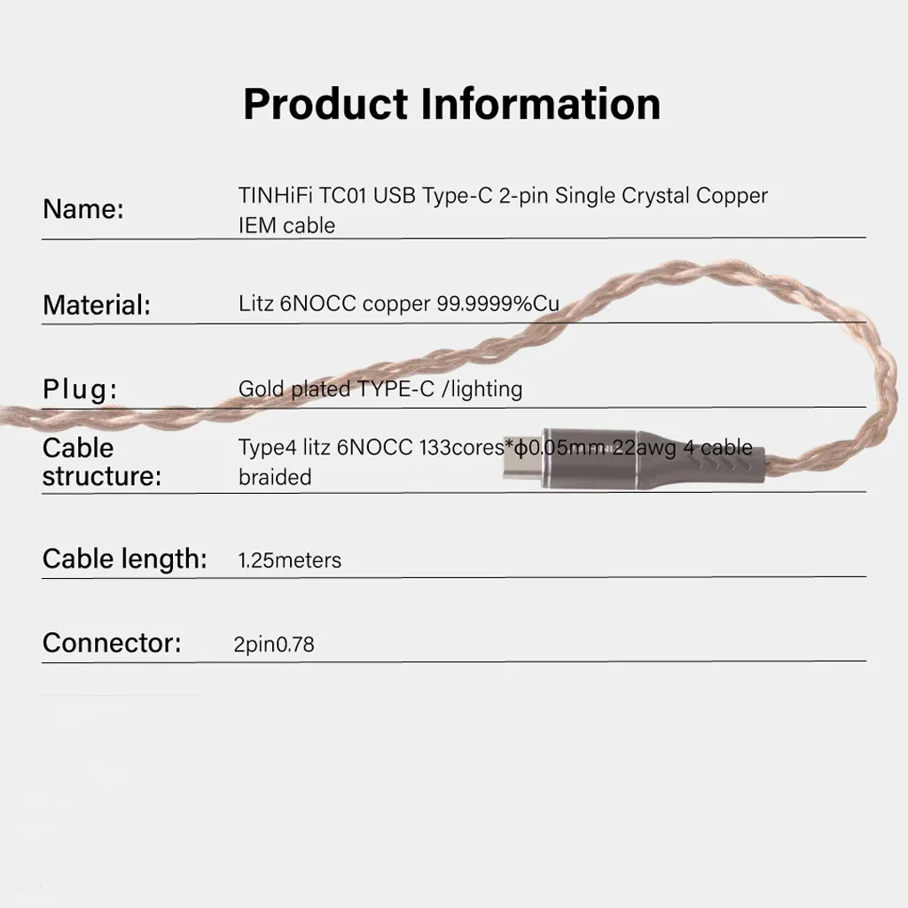 TINHiFi TC01 Upgrade Cable for IEM - Image 9