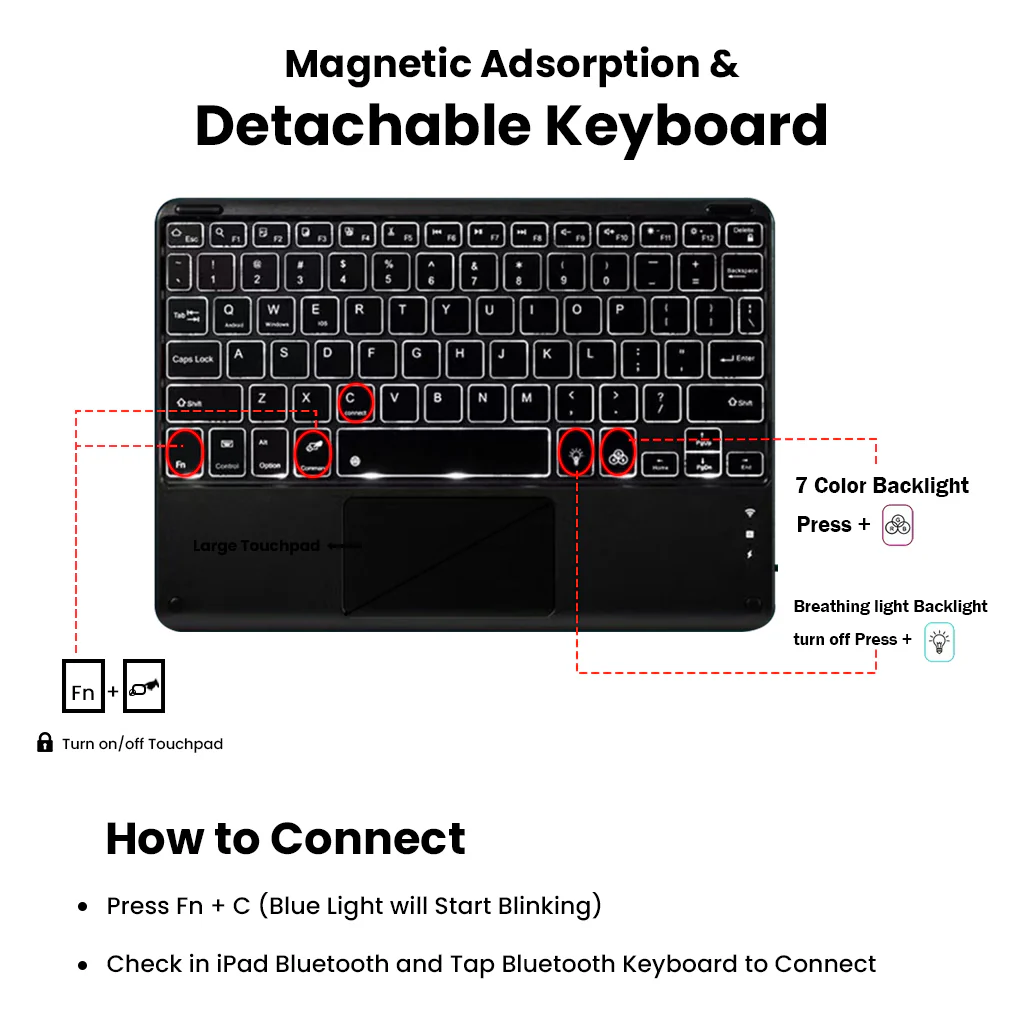 X200T Keyboard Case Cover for Samsung Galaxy Tab A8 10.5 - Image 7