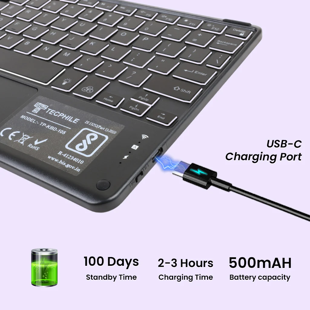 X510T Keyboard Case for Samsung Galaxy Tab S9 / S9 FE / S8 / S7 - Image 11