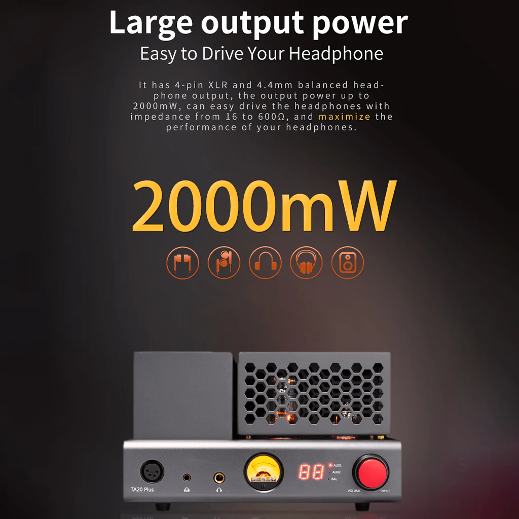 xDuoo TA 20 Plus Balanced Tube Headphone Amplifier - Image 3