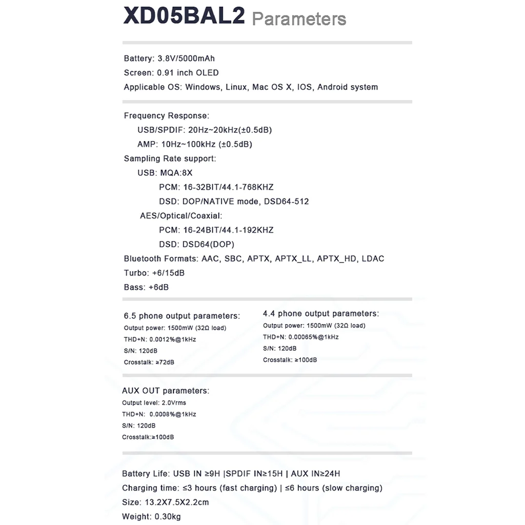 xDuoo - XD05 Bal2 ES9038Q2M Portable DAC & Headphone AMP - Image 8
