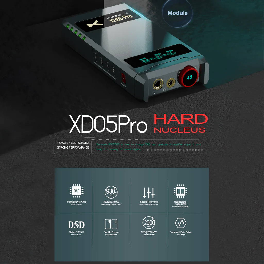xDuoo XD05 Pro ES9039SPro Portable DAC & Headphone Amplifier - Image 2