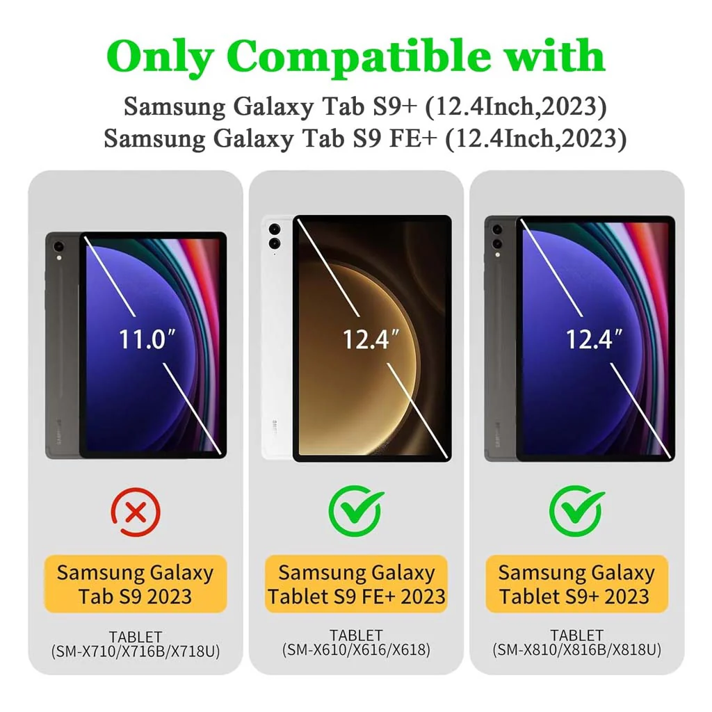 YJ-S9+ keyboard case for Samsung Galaxy S9 Plus/ S9 FE Plus 12.4” - Image 2