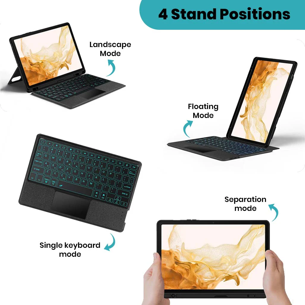 YJ-X700 Keyboard Case for Samsung Galaxy Tab S8 / S7 11 - Image 2