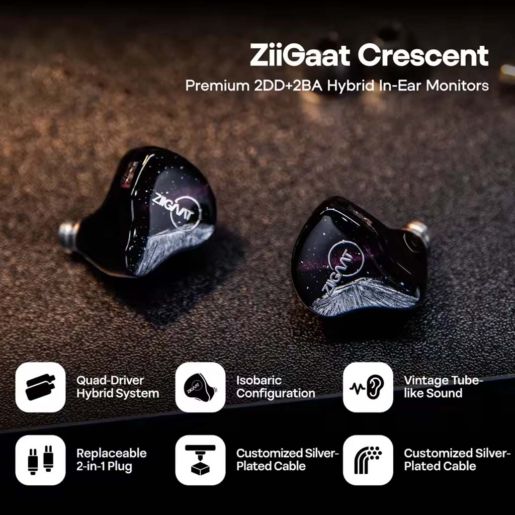 ZiiGaaT - CRESCENT 2DD + 2BA HANDCRAFTED HYBRID IEM - Image 2