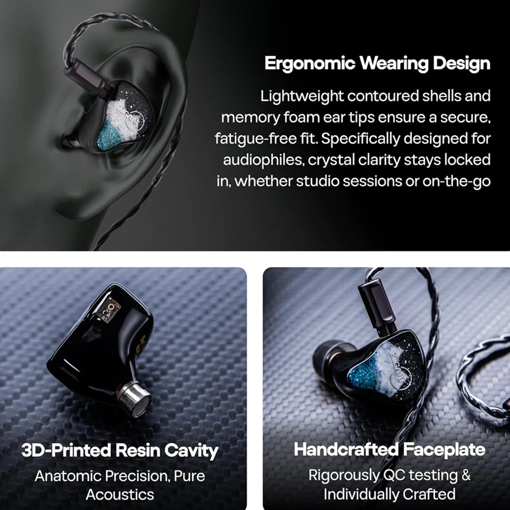 ZiiGaat- Horizon 10mm Dynamic Driver+ 2BA+ 2 Planar Tribrid IEM - Image 6